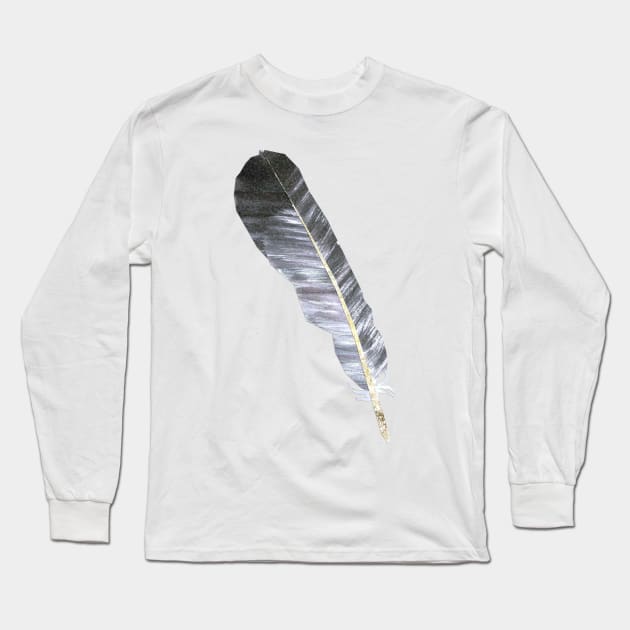 Feather Long Sleeve T-Shirt by Babban Gaelg